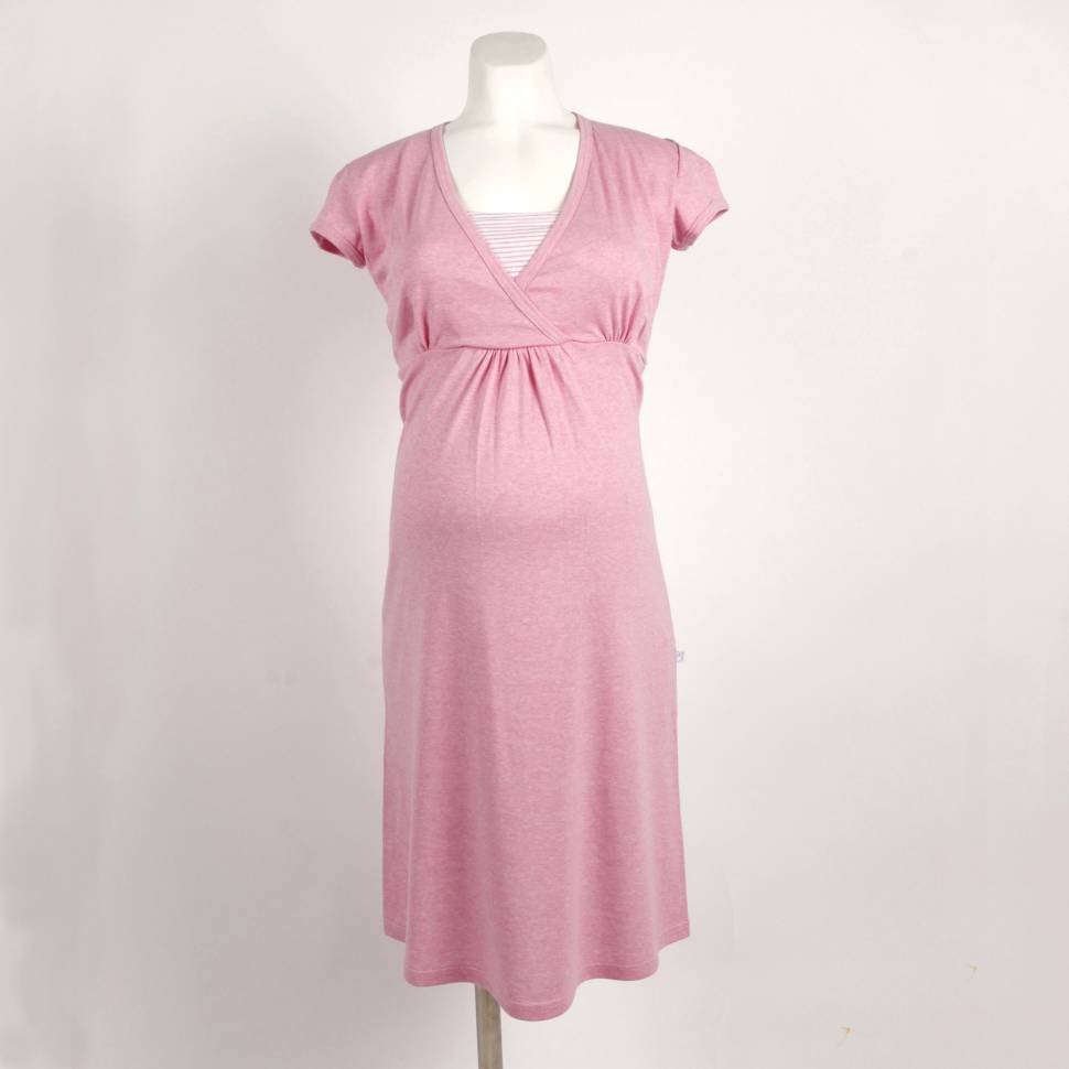 Camisón PreMAMÁ y LACTANCIA "RAYAS" rosa
