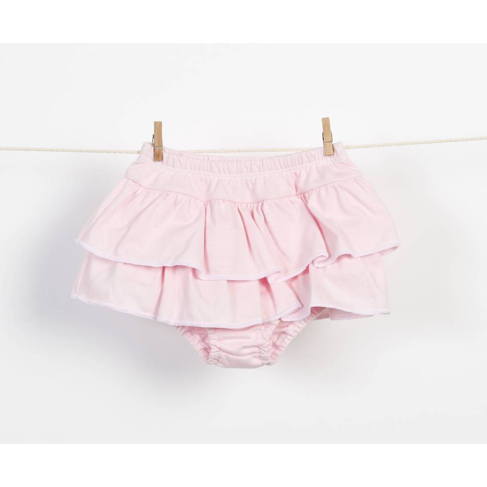 Braguita falda de volantes rosa