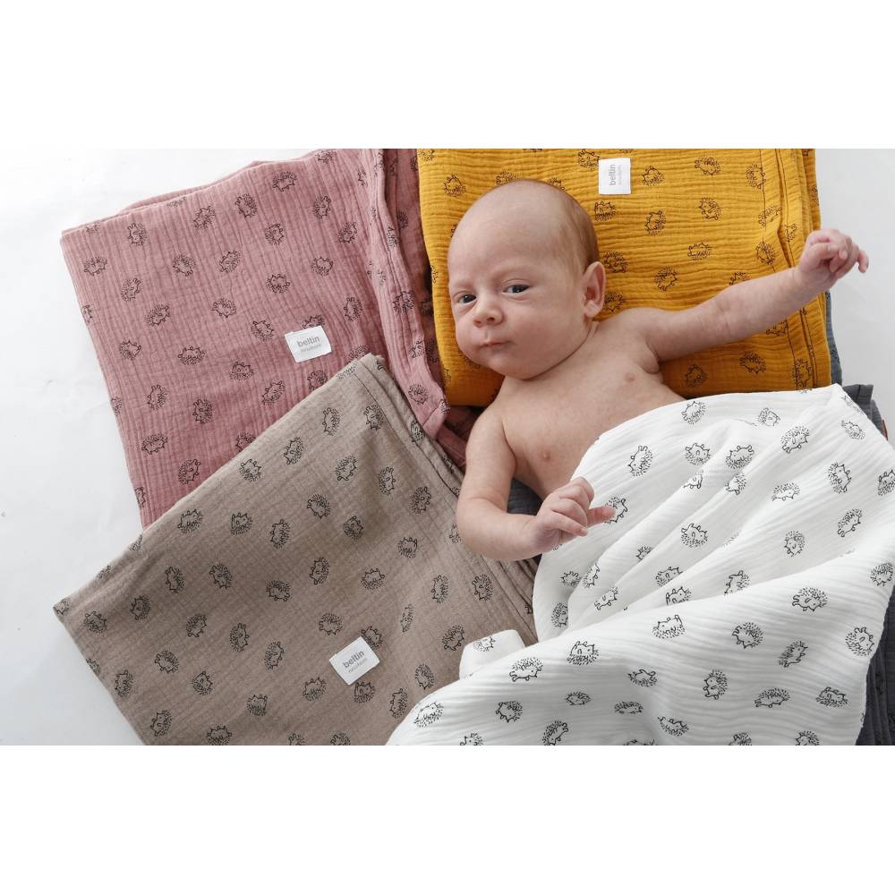 nosotros Anuncio servidor Pack de dos muselinas de algodón para bebé Beltin newborn Erizos bco.