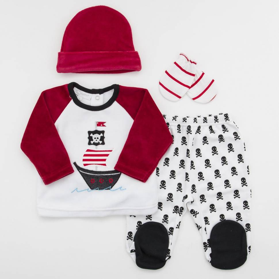 Pack jersey bordado, polaina, gorrito y manoplas para bebé modelo CAPITAN