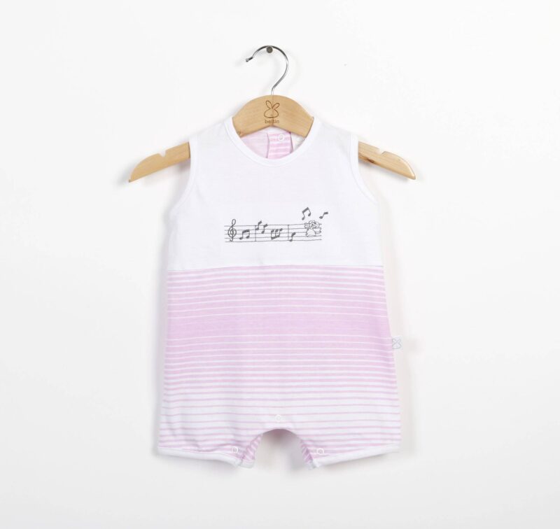 Pelele sin mangas para bebés MUSIC ROSA de beltin newborn