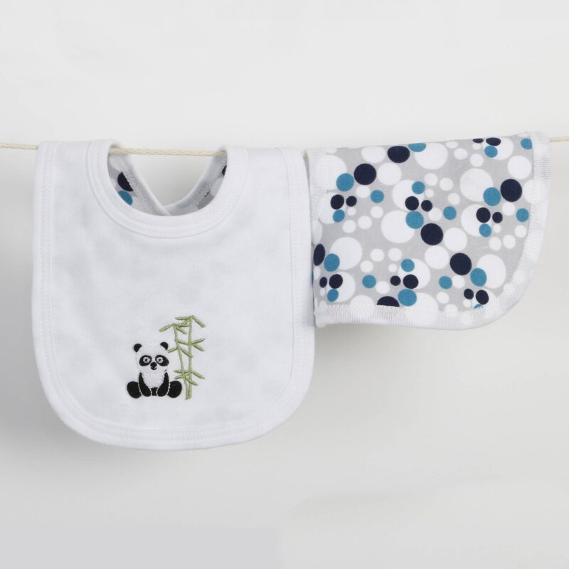 Babero recién nacido BAMBU azul