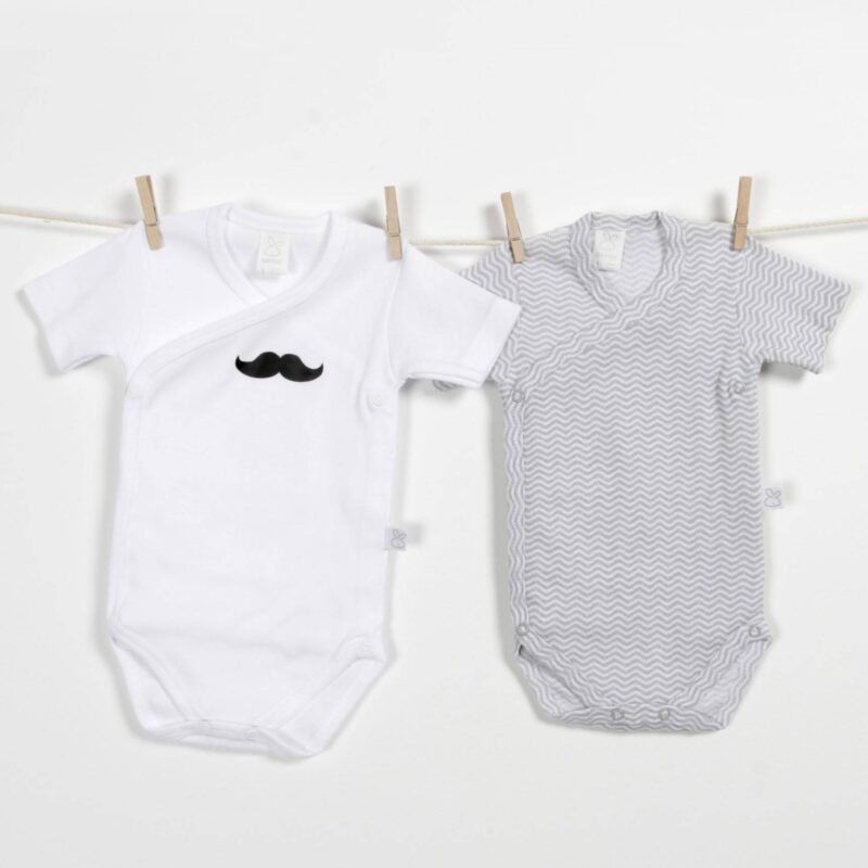 Pack 2 bodies ZIG-ZAG gris