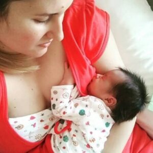 Camisón PreMAMÁ y LACTANCIA "CARMÍN" bebé