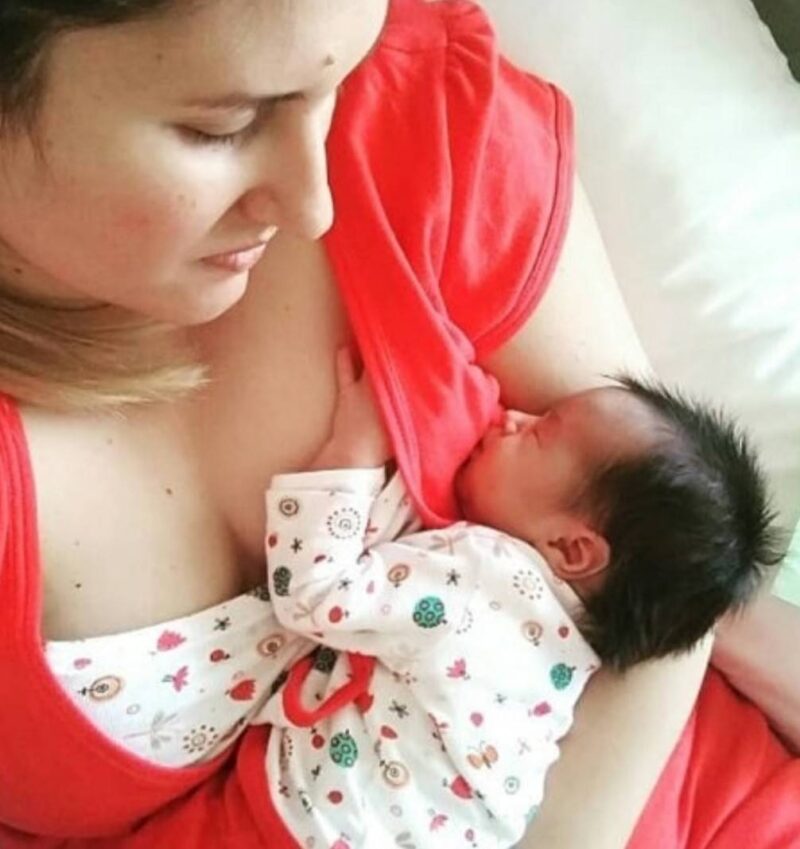 Camisón PreMAMÁ y LACTANCIA "CARMÍN" bebé