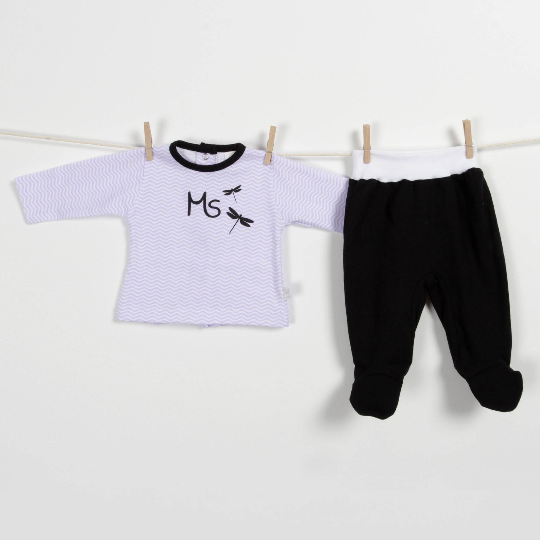Conjunto bebé ZIG-ZAG lila