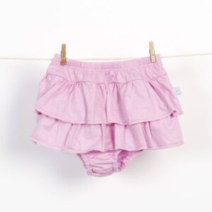 Braguita falda de volantes chicle