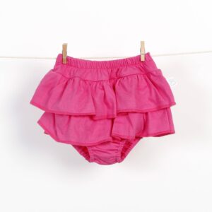 Braguita falda de volantes fucsia