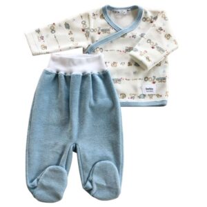 Conjunto LEÓN tondosado azul polaina con cinturilla confort