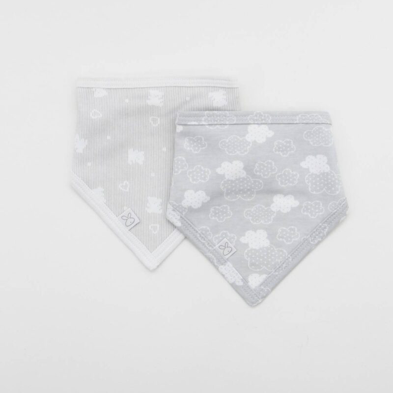 Pack dos bandanas de bebé NUBE GRIS