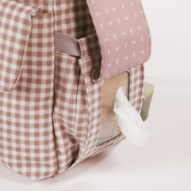 Mochila I love Vichy Rosa Walking Mum bolsillo toallita