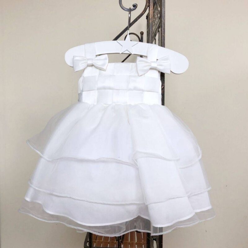 Vestido Ceremonia Lazos Blanco