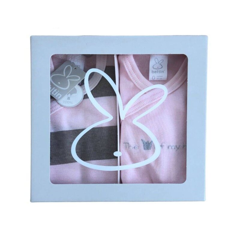 Packaging Set de 2 Bodies King Rosa de Beltin Newborn