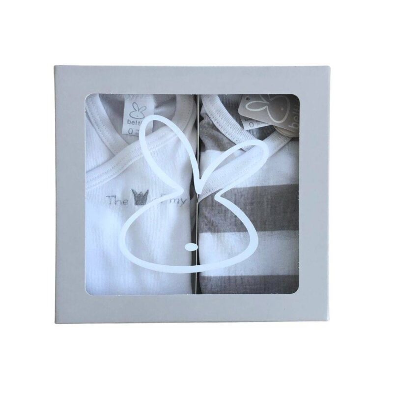 Packaging Pack de 2 Bodies King Gris de Beltin Newborn